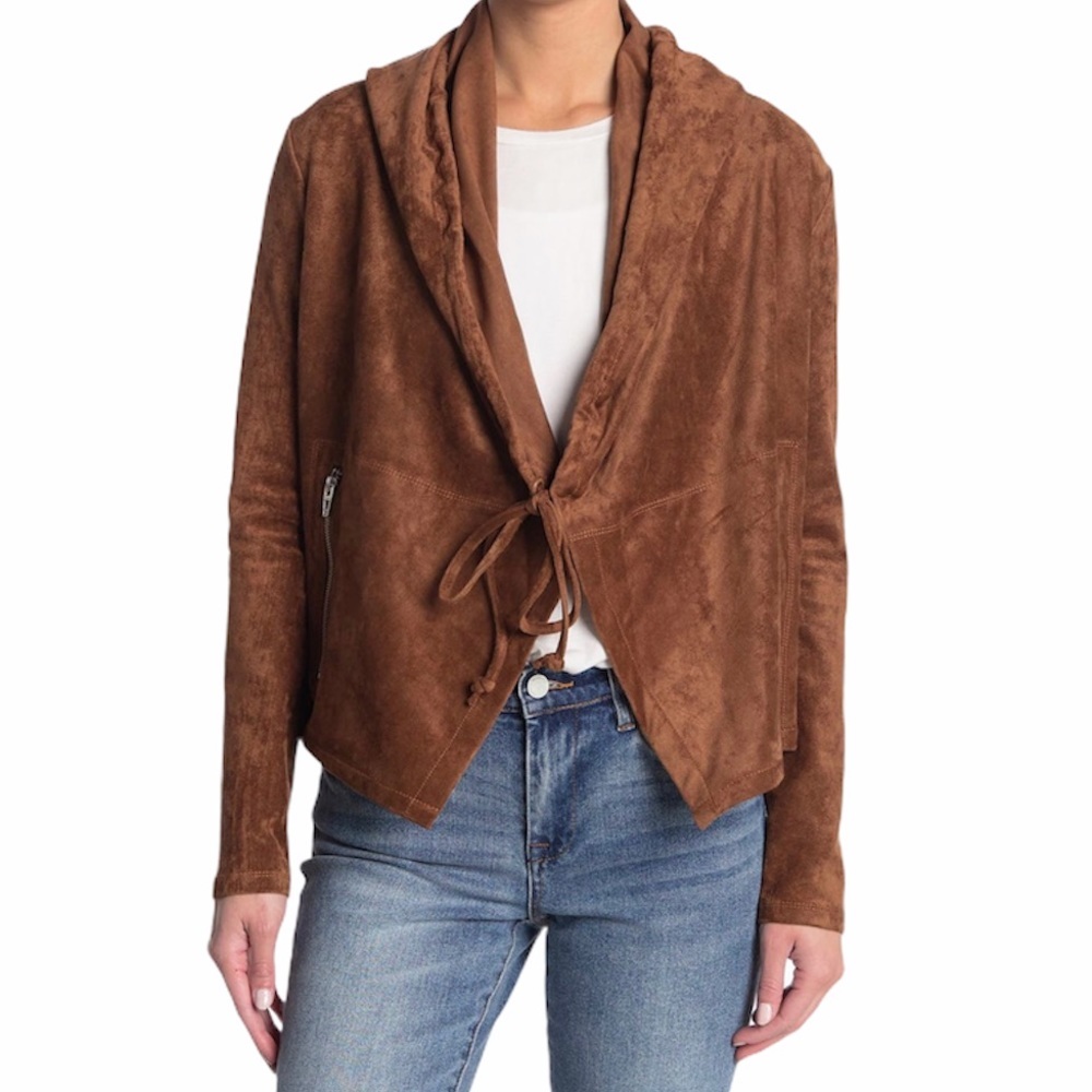 NEW BlankNYC Faux Suede Hooded Jacket NWT - Picture 1 of 8
